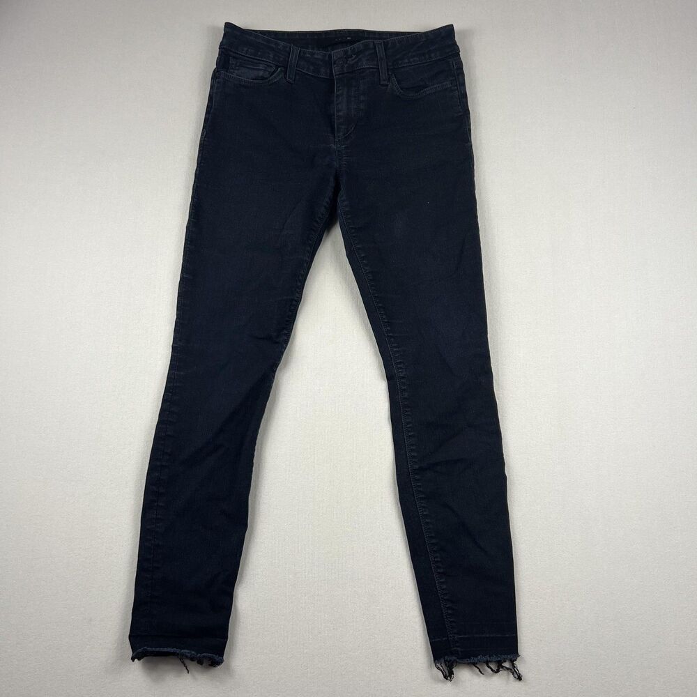 Joes Jeans Womens 28 Blue Skinny Ankle Frayed Hem Stretch Mid Rise Denim Pants